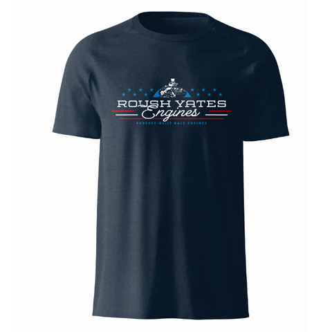 ROUSH YATES ENGINES PATRIOTIC LOGO T-SHIRT – NAVY HEATHER