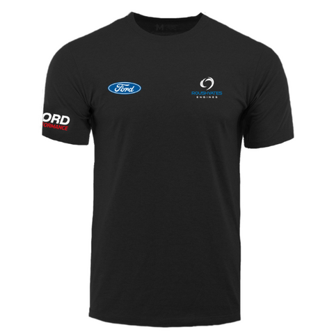 ROUSH YATES ENGINES BLUE OVAL SIGNATURE T-SHIRT - BLACK