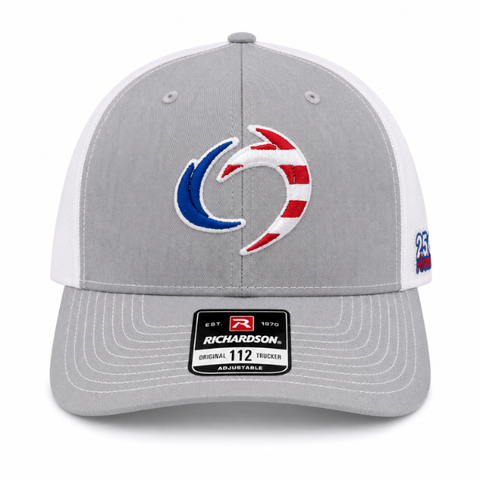 AMERICA 250 PATRIOTIC EMBROIDERED HAT, GRAY/WHITE