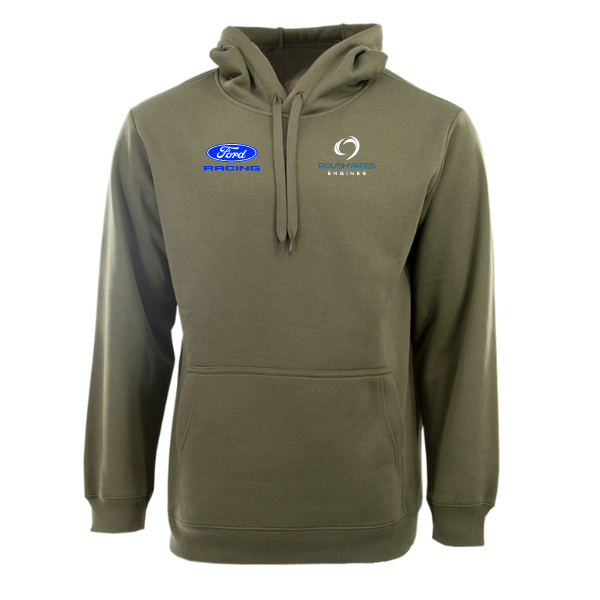 HEAVYWEIGHT FLEECE HOODIE - GREEN WITH FORD RACING BLUE OVAL