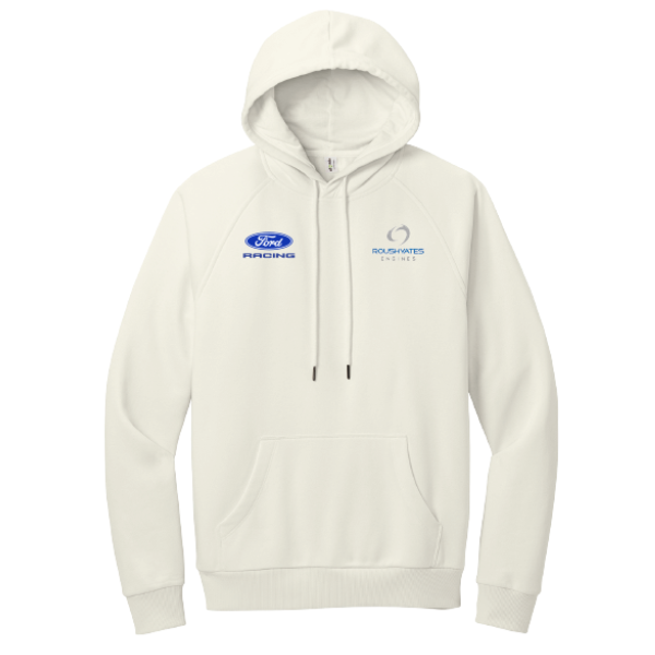 BLUE OVAL ORGANIC COTTON FLEECE HOODIE - WHITE