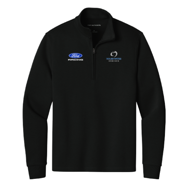 1/4 ZIP EMBROIDERED FORD RACING PULLOVER - BLACK