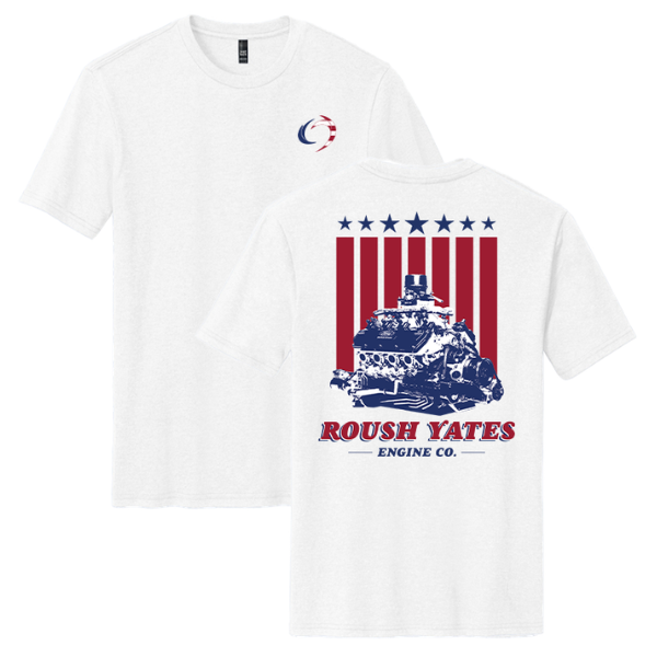 ROUSH YATES PATRIOTIC PERFORMANCE TEE, WHITE