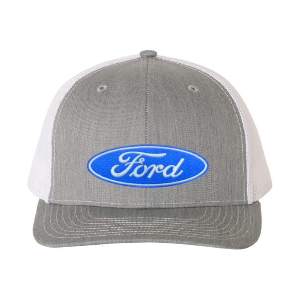 FORD BLUE OVAL SIGNATURE SNAPBACK HAT - GRAY/WHITE