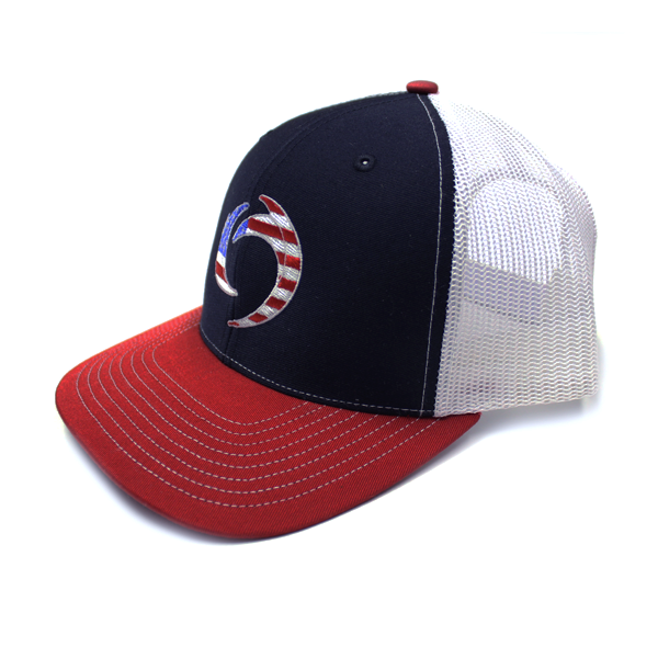 Hat_ Navy, Red, White with Red, White and  Blue Storm on front